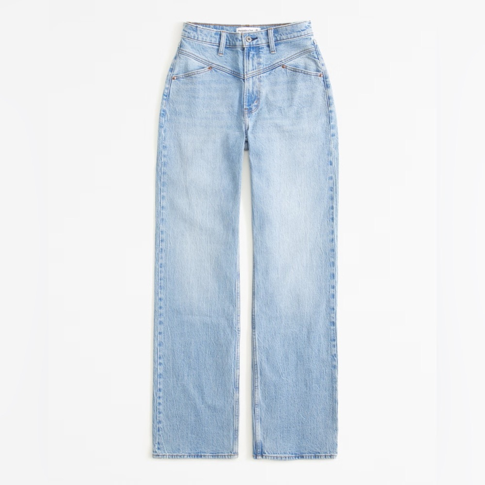 Curve Love High Rise 90s Relaxed Jean, size 29, medium w/ front yoke